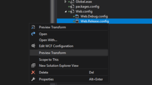 Web.config preview transform